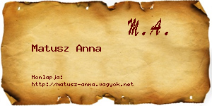 Matusz Anna névjegykártya