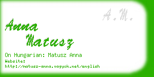 anna matusz business card